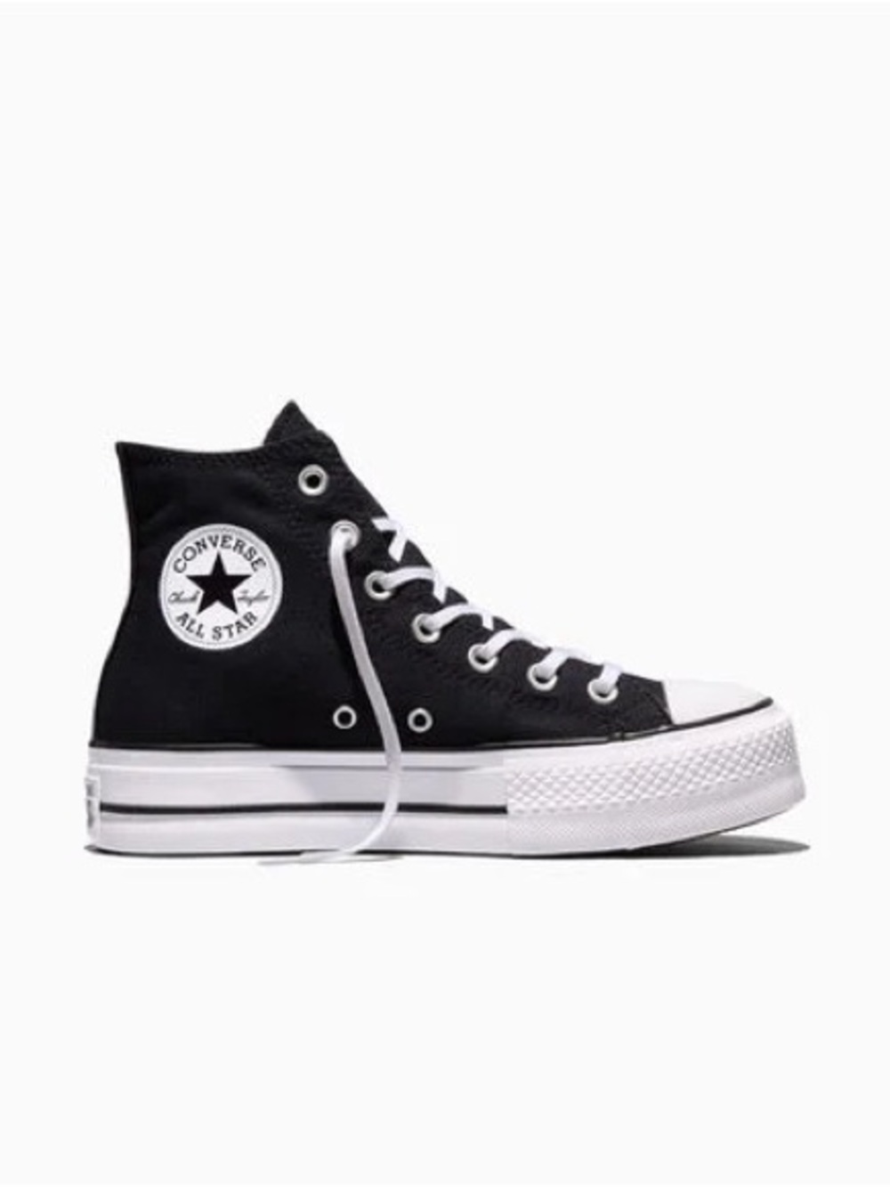 Converse High Top Platform Sneakers - Black & White